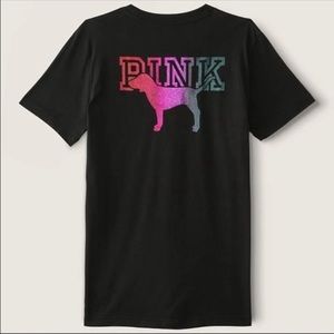Vs Pink Everyday lounge campus tee glitter gradient pup